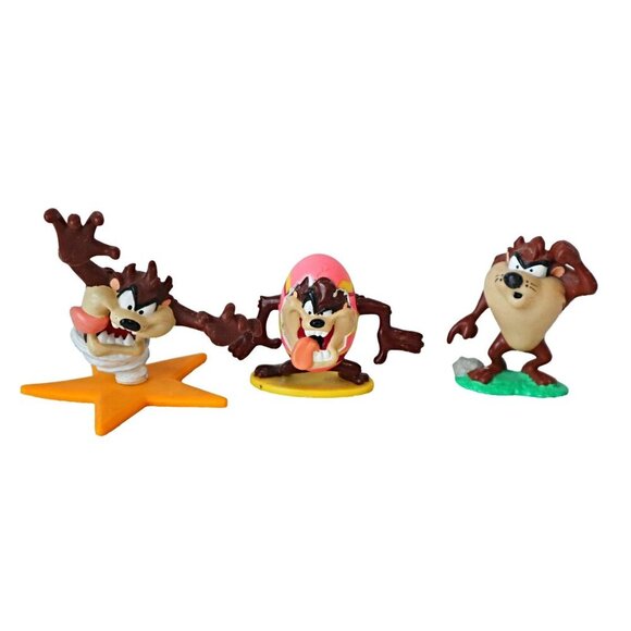 3 Vintage Tazmanian Devil PVC Figurine Easter Egg Taz On a Star Collectible - Picture 1 of 5